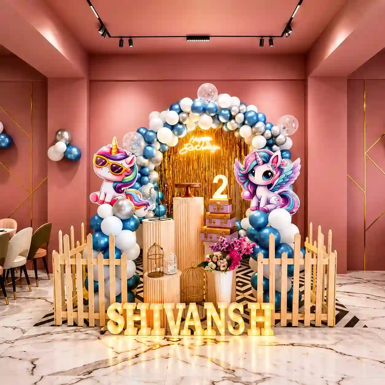 Dreamy Unicorn Theme Ring Birthday Decor